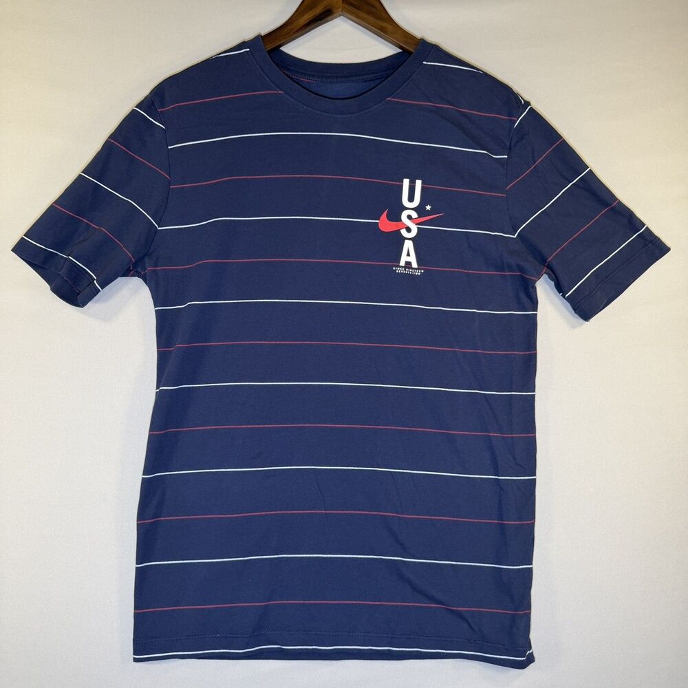 Nike Shirt Small Blue Red White Striped USA The Nike Tee Men’s /Boys Classic